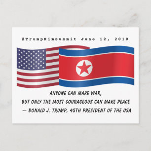 Cartão Postal Cúpula de Cotação Paz de Donald Trump na Coreia
