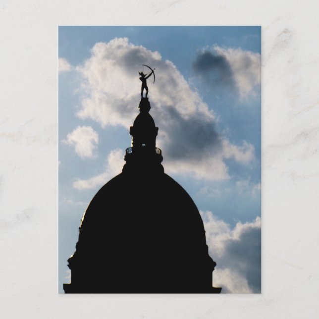 Cartão Postal Cúpula do Capitólio Topeka Kansas (Frente)