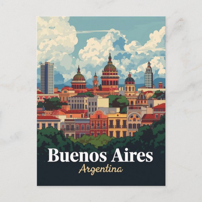 Cartão Postal Cúpulas Arquitetônicas de Buenos Aires (Frente)