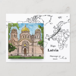Cartão Postal Cúpulas Douradas de Riga: A Catedral Ortodoxa