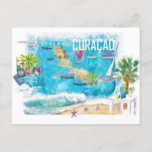 Cartão Postal Curaçao Antilhas Holandesas Ilha do Caribe