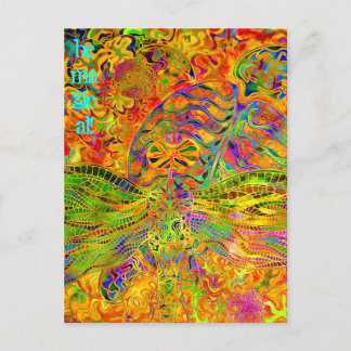 Cartão Postal Curar o Dragonfly de Arte e a Tartaruga seja mágic