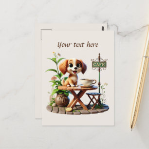 Cartão Postal Curioso adicionar seu compro de café de texto