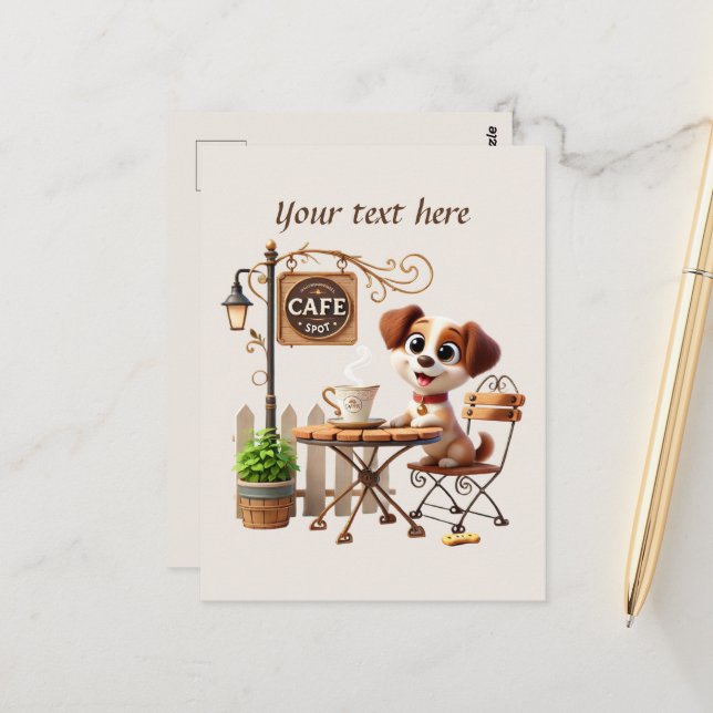 Cartão Postal Curioso adicionar seu compro de café de texto (Frente/Verso In Situ)