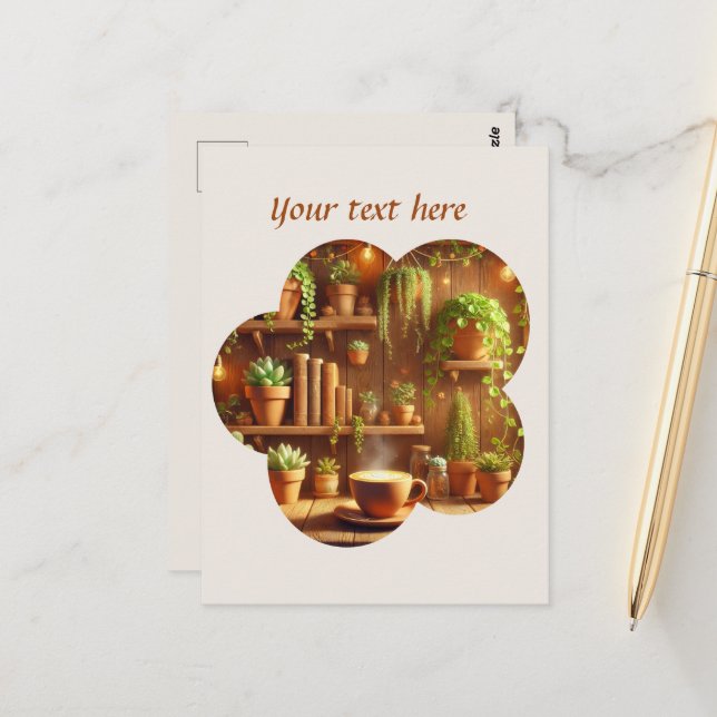 Cartão Postal Curioso adicionar seu compro de café de texto (Frente/Verso In Situ)