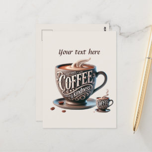Cartão Postal Curioso adicionar seu compro de café de texto