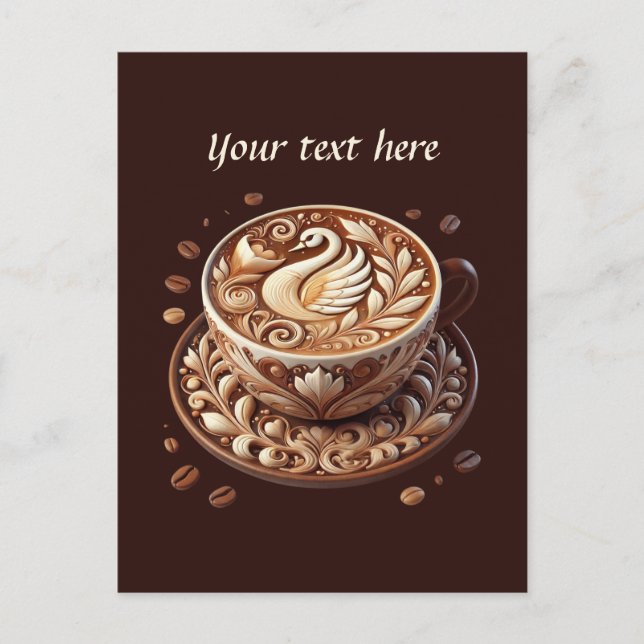 Cartão Postal Curioso adicionar seu compro de café de texto (Frente)