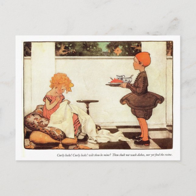 Cartão Postal Curly Bloqueia Rhyme (Frente)