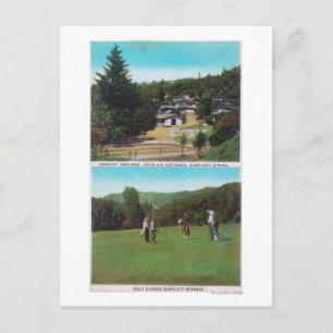 Cartão Postal Curso de Golfe, Motivos de Croquet, Algodão