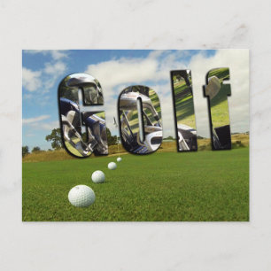Cartão Postal Curso E Logotipo De Golfe,