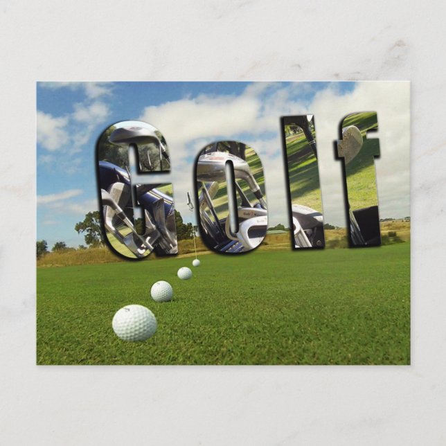 Cartão Postal Curso E Logotipo De Golfe, (Frente)