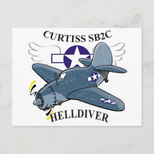 Cartão Postal curtim sb2c helldiver