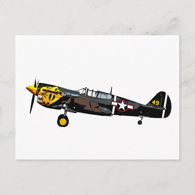 Cartão Postal Curtis P-40K Warhawk (Frente)
