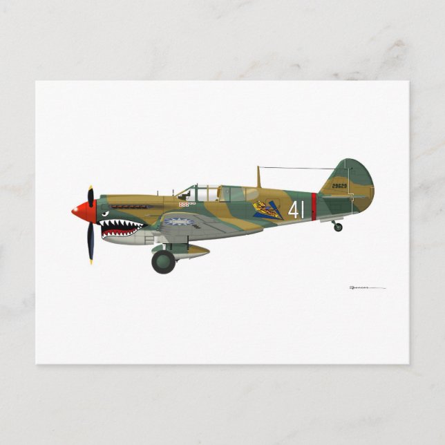 Cartão Postal Curtiss P-40 Warhawk (Frente)