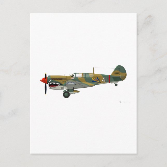 Cartão Postal Curtiss P-40 Warhawk (Frente)