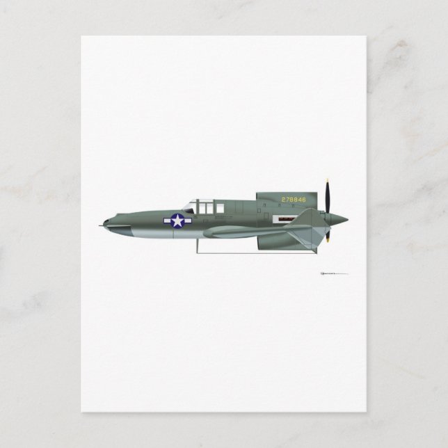 Cartão Postal Curtiss XP-55 Ascender (Frente)