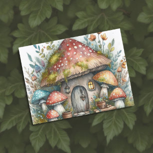 Cartão Postal Cushroom Escuro - Folclore Whimsical