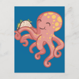 Cartão Postal Custa Engraçado Tako Taco Octopus