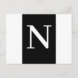 Cartão Postal Custom Black Modern Minimalist Letter Design