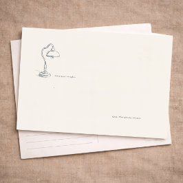 Cartão Postal Custom Introvert Minimal Line Art Correspondence