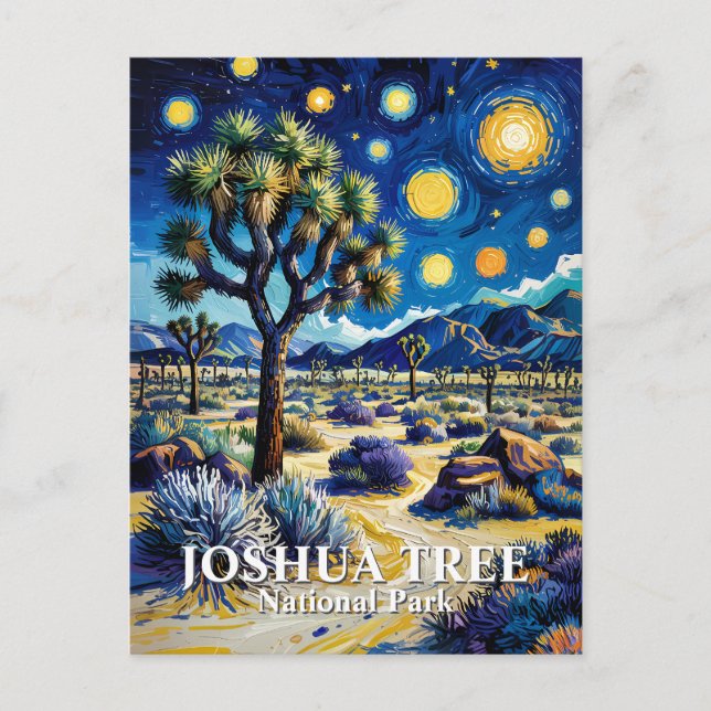 Cartão Postal Custom Joshua Tree Van Gogh Starry Night Modern (Frente)