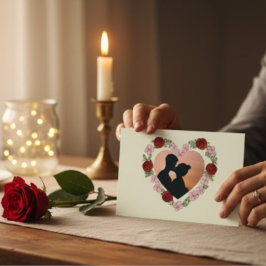 Cartão Postal Custom Photo & Message Rose Heart Postcard