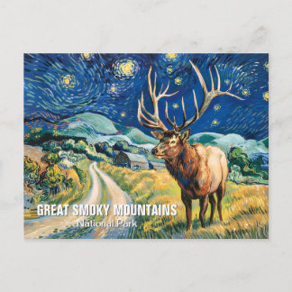 Cartão Postal Custom Smoky Mountains Van Gogh Cataloochee Elk 