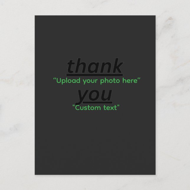 Cartão Postal Custom Text & Upload Your Photo Personalized (Frente)