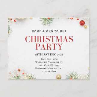 Cartão Postal Customizable Christmas Party Postcard