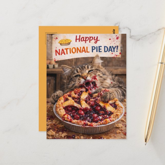 Cartão Postal Customizable National Pie Day Postcard (Frente/Verso In Situ)