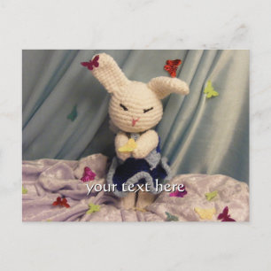 Cartão Postal Cute Amigurumi Bunny Rabbit