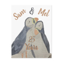 Cute Anniversary Puffins