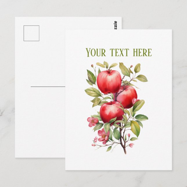 Cartão Postal Cute apple vendors customizable  (Frente/Verso)