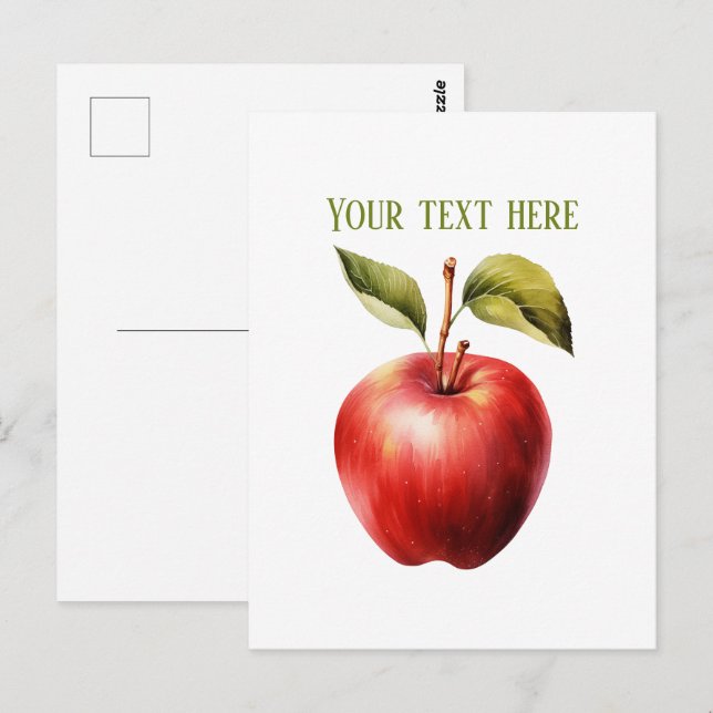 Cartão Postal Cute apple vendors customizable  (Frente/Verso)
