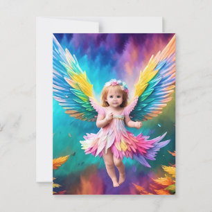 Cartão Postal Cute Baby Angel Wings Art-38424