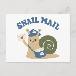 Cartão Postal Cute Caracol Correio Carteiro