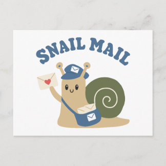 Cartão Postal Cute Caracol Correio Carteiro