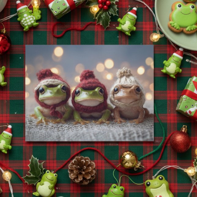 Cartão Postal Cute Christmas Frogs (Criador carregado)