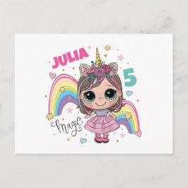 Cartão Postal Cute Doll Girl Thank you card