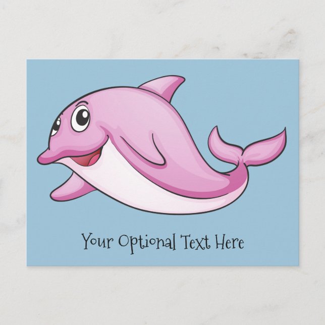 Cartão Postal Cute Dolphin custom postcard (Frente)