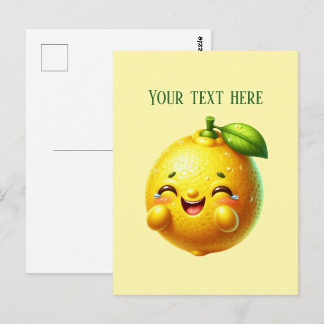 Cartão Postal Cute fresh lemon customizable  (Frente/Verso)