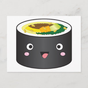 Cartão Postal Cute Gimbap Coreano