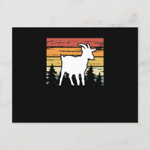 Cartão Postal Cute goat on retro vintage