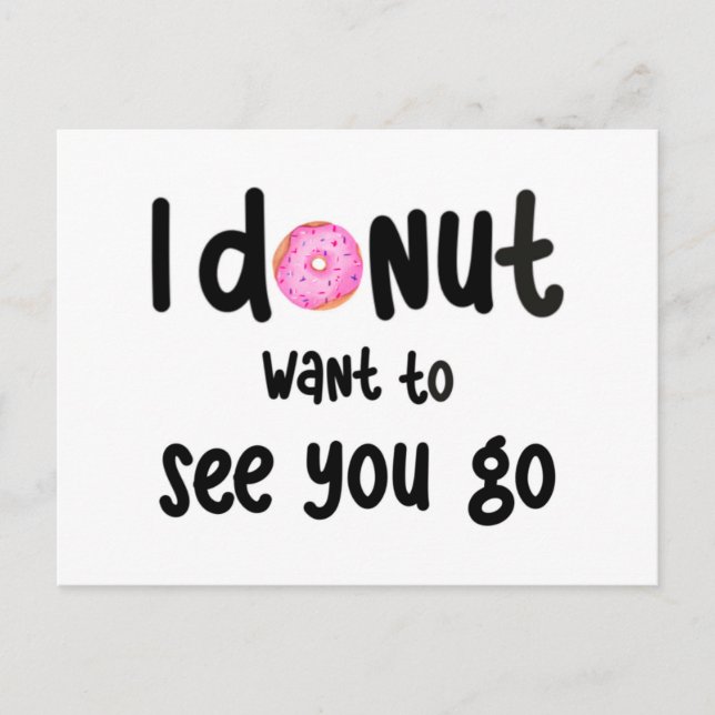 Cartão Postal Cute goodbye greeting card - donut (Frente)