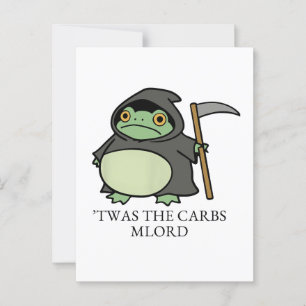 Cartão Postal Cute Grim Reaper Frog – Foram os Carbs M'Lorde