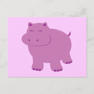 Cartão Postal Cute Hippo