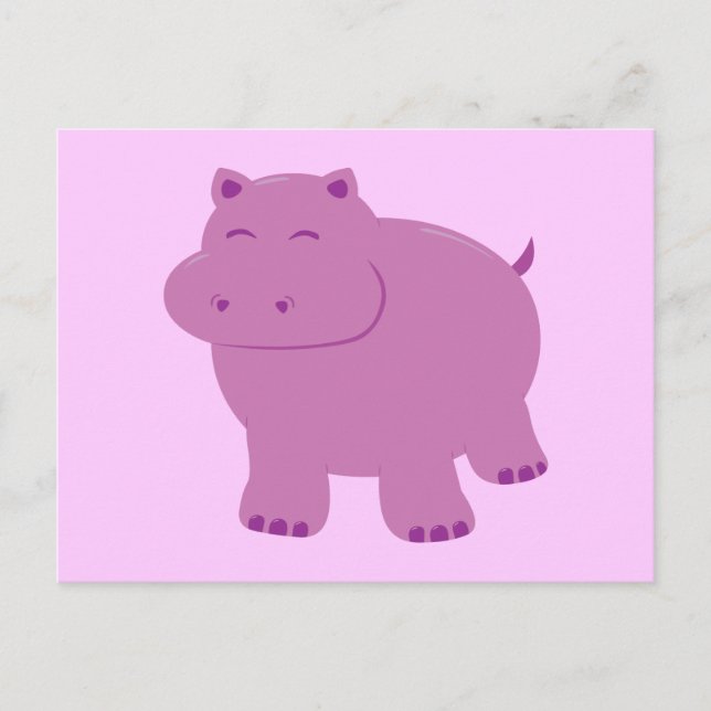 Cartão Postal Cute Hippo (Frente)