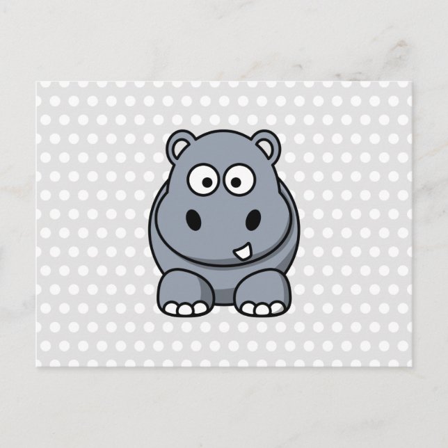 Cartão Postal Cute Hippo (Frente)