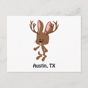 Cartão Postal Cute Jackalope - Austin, Texas