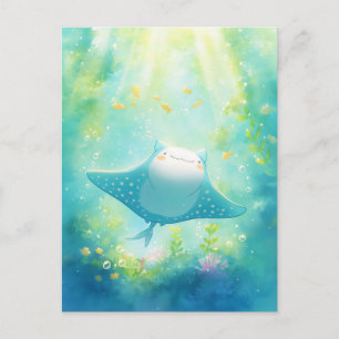 Cartão Postal Cute Kawaii Arraia Sol de Ré arrecifes